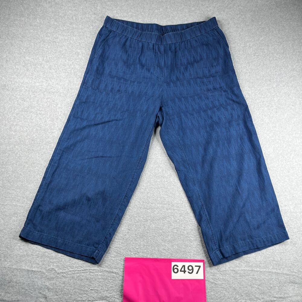 Pure Jill Indigo Pants Crop Womens XL Lightweight Casual